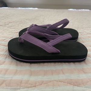 Rainbow “Grombow” Flip Flops, Purple, Size 7/8 Toddler